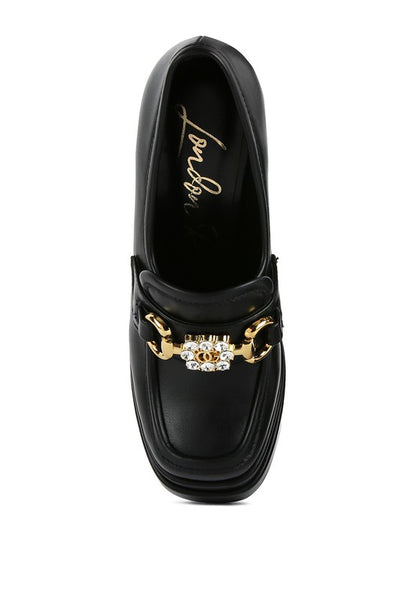 "Bratz" Hi Block Heel/Platform Jewel Loafers from London Rag by Rag & Co (3 colors) top view of the color black