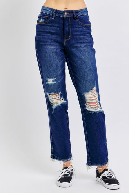 Judy Blue Magic Heavy Destroy Straight Jeans