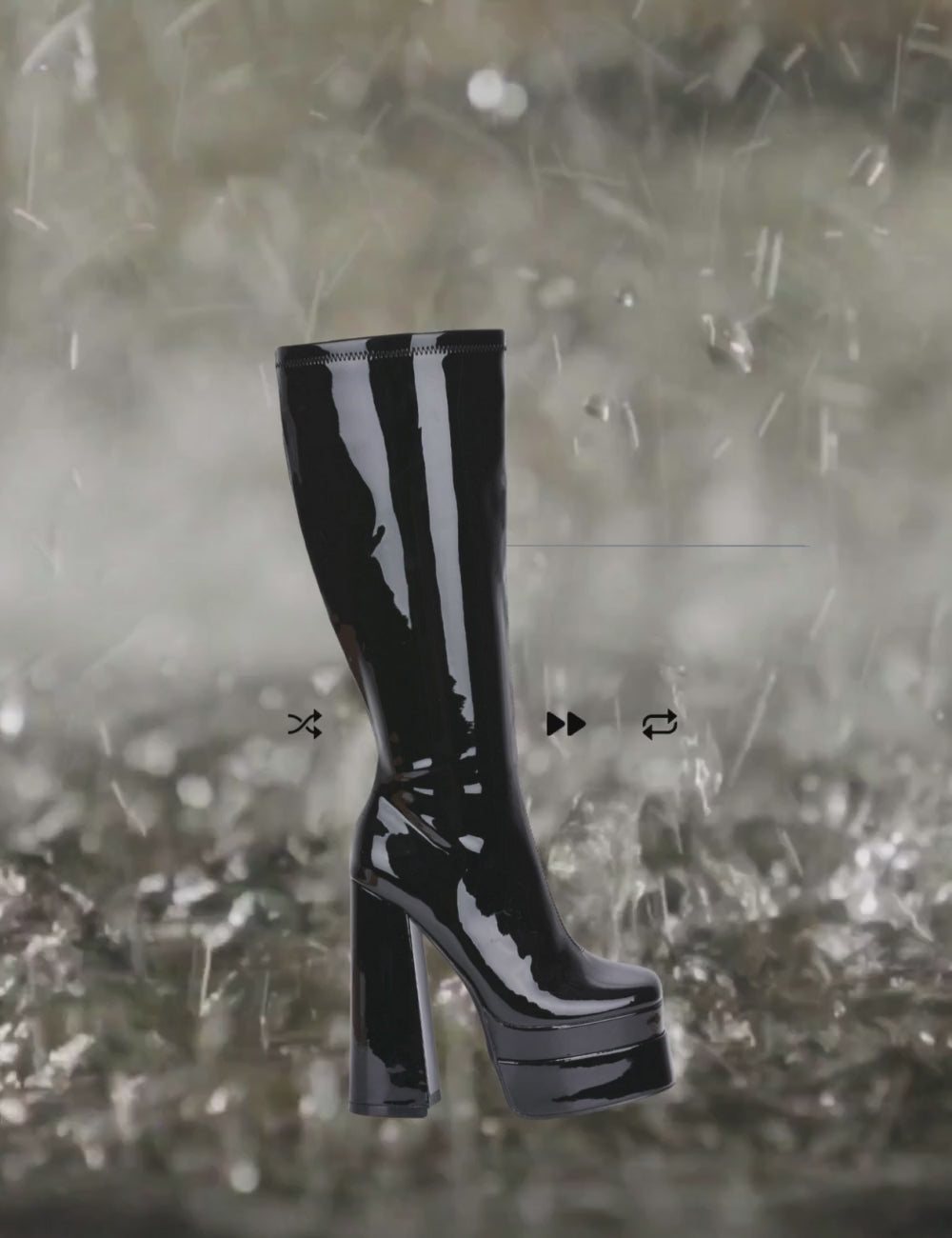 "Vinyliscious" Retro Inspired  Platform Rain Boot By Cape Robbin video if the vinyliscious boot in the rain.